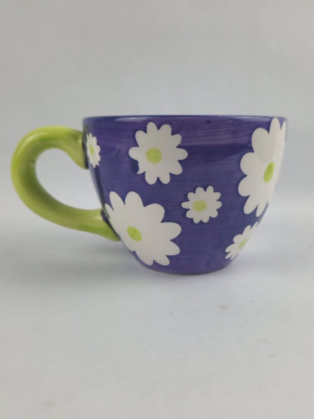 Vintage Lady Jayne Ltd Daisy Mug, Purple, White, Green, Jumbo, 2003, Coffee, Tea